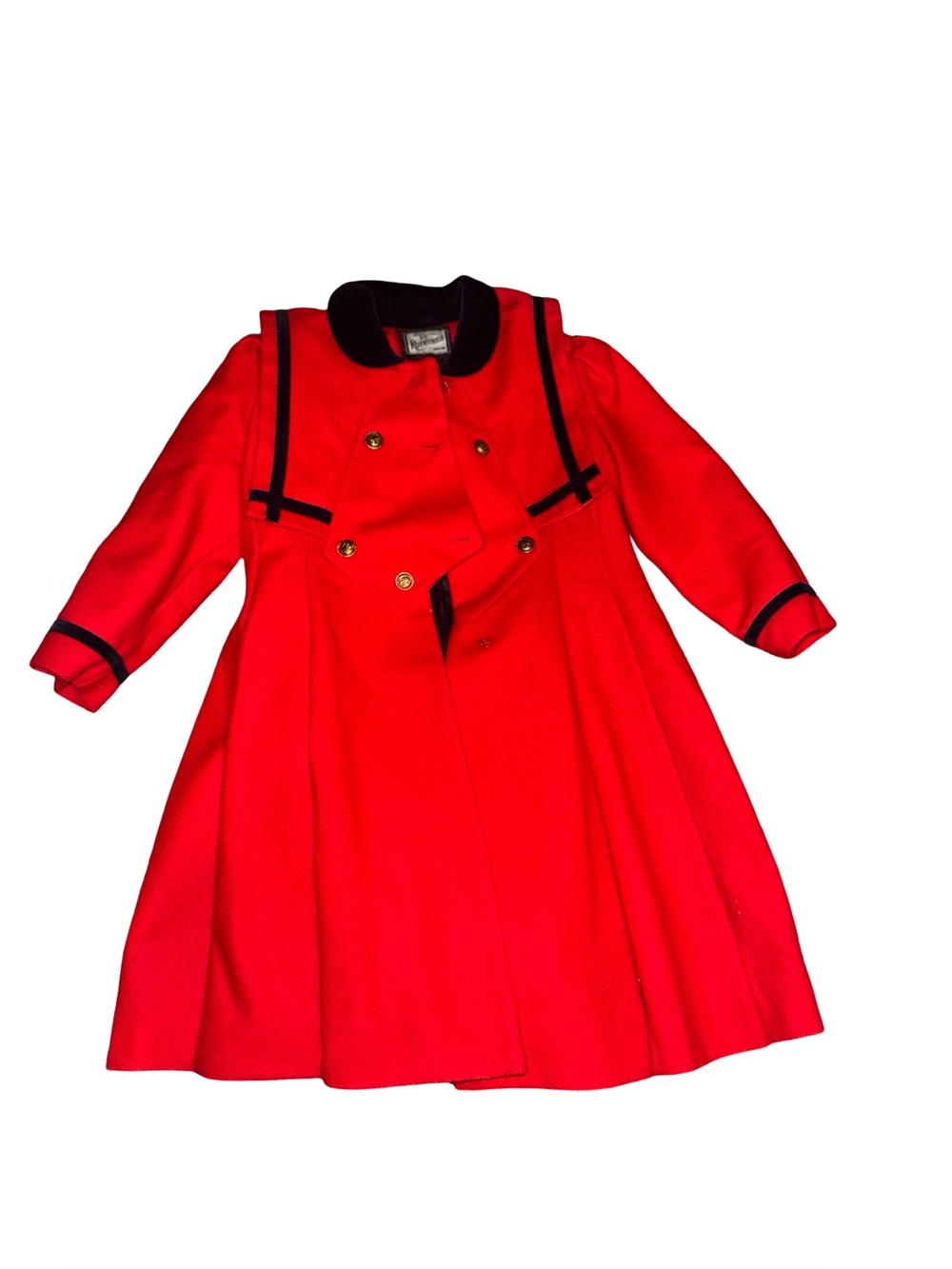 vintage Rothschild girls' red wool sailor-style coat